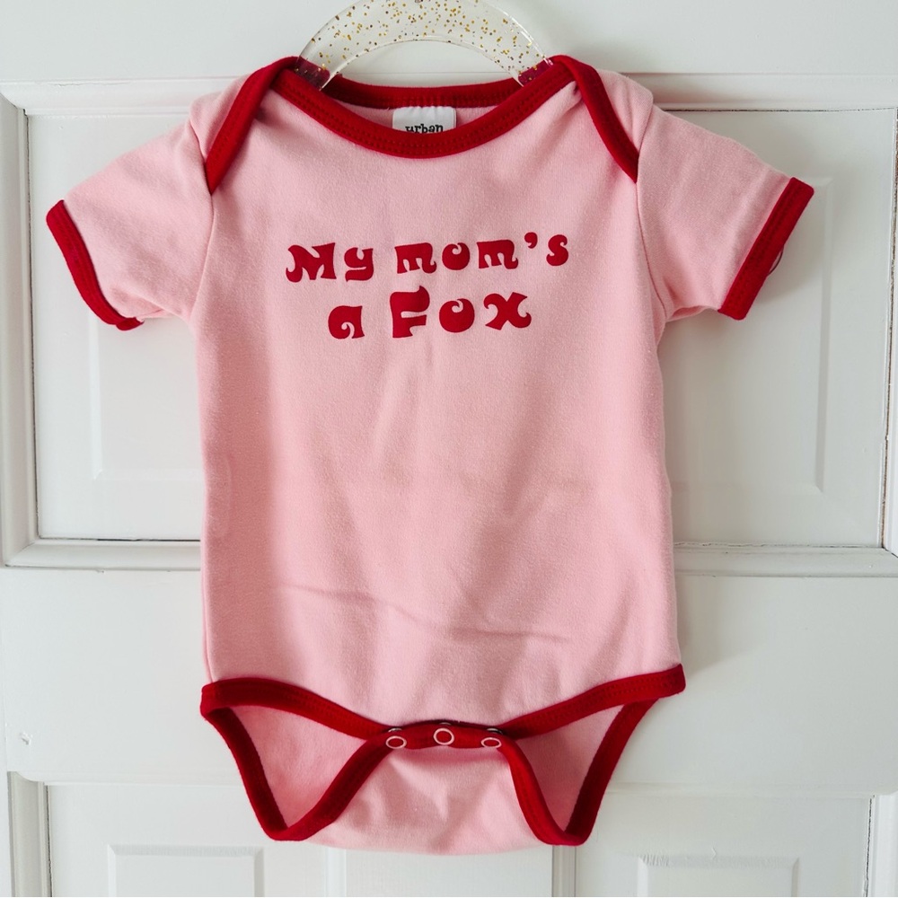 Urban Smalls Pink and Red Bodysuit for Infants